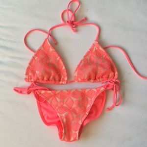Bright coral bikini👙